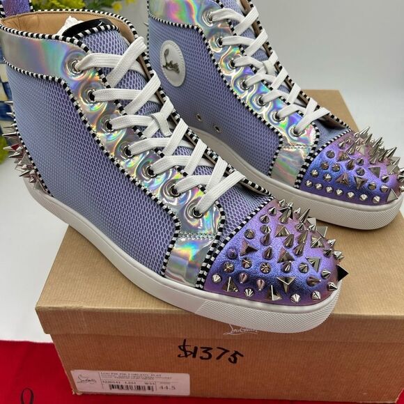 Men’s Christian Louboutin Lou Pik Pik Orlato flat high top sneakers size 44.5 - Picture 4 of 13